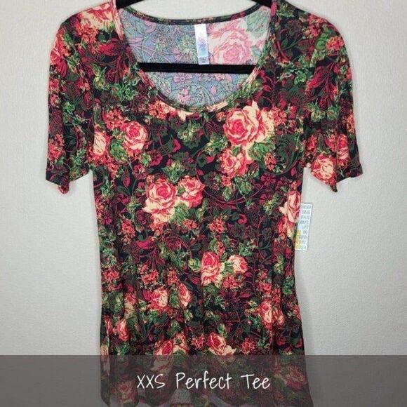 LuLaRoe Perfect T XXS Floral NEW - Picture 1 of 1